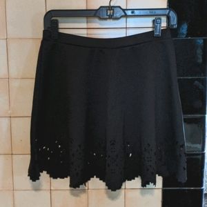 Black Stretch A-line skirt